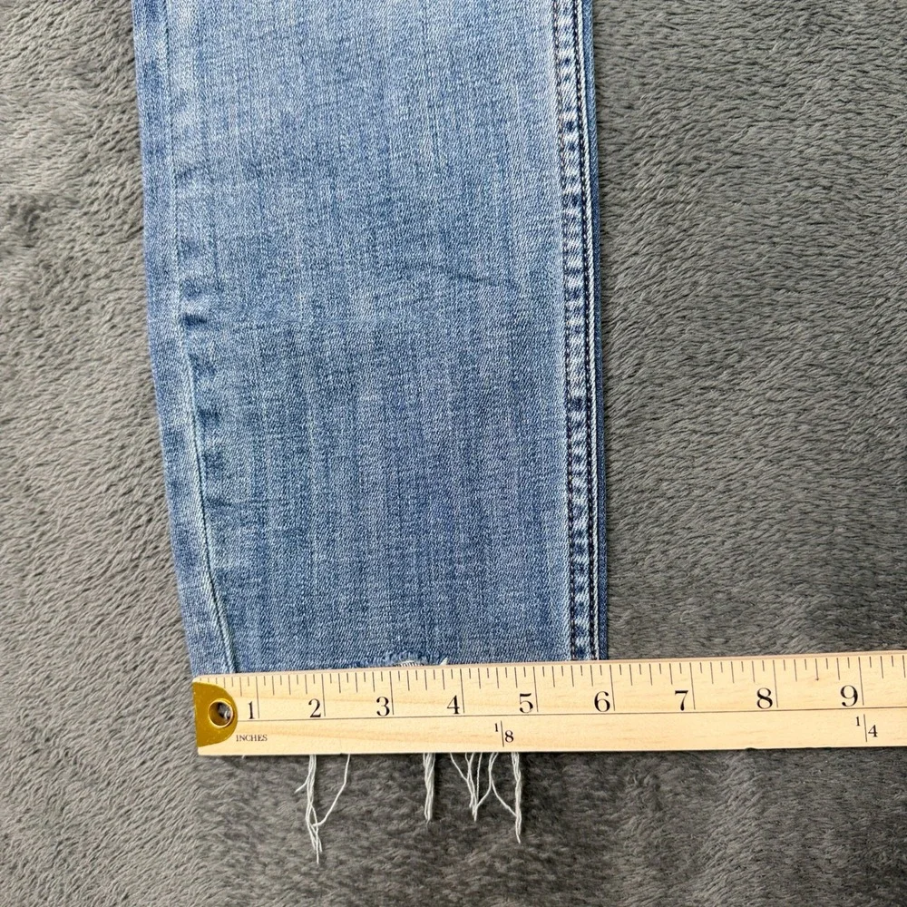 White House Black Market Petite High Rise Size 0P Straight Leg Ripped WomenJeans